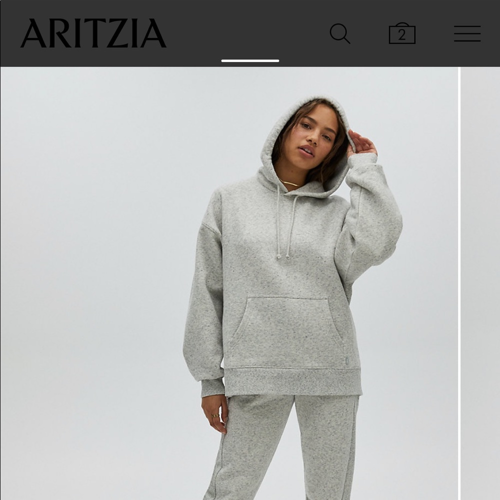 TNA Aritzia Boyfriend Hoodie HeatherLightGalaxy 3